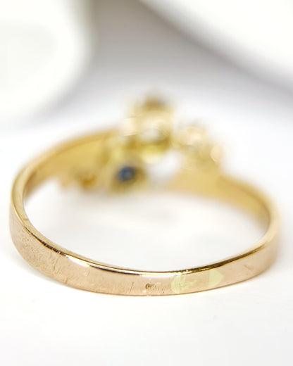 Bague Toi &amp; Moi Saphir &amp; Diamants "Clothilde"