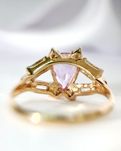 Bague Trilogie Saphir Rose &amp; Diamants "Berthe"