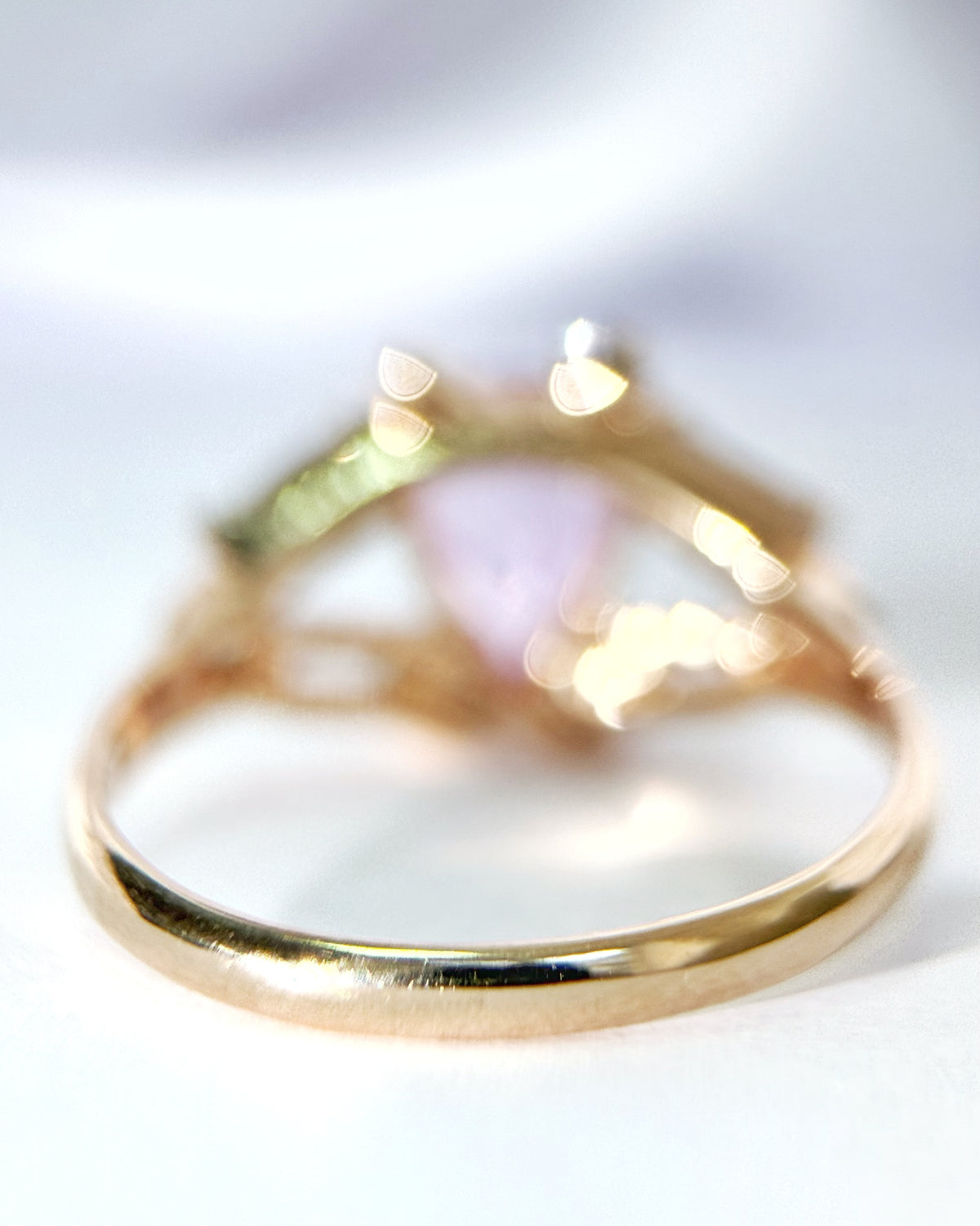 Bague Trilogie Saphir Rose &amp; Diamants "Berthe"