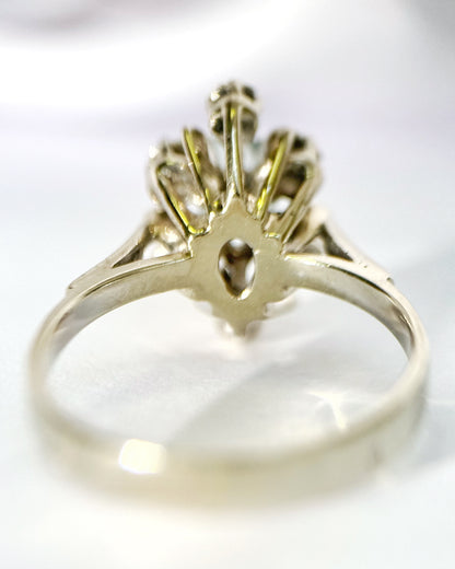 Bague Marquise Aigue-Marine &amp; Diamants "Mélania"