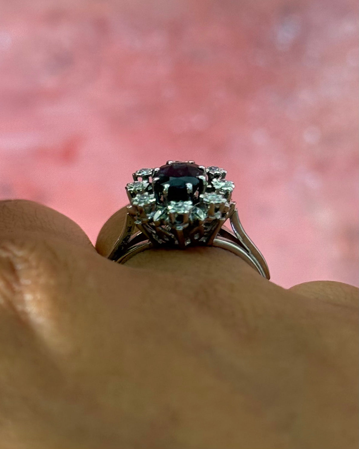Bague Marguerite Saphir 1.20 carat &amp; Diamants "Julienne"