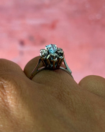 Bague Marquise Aigue-Marine &amp; Diamants "Mélania"