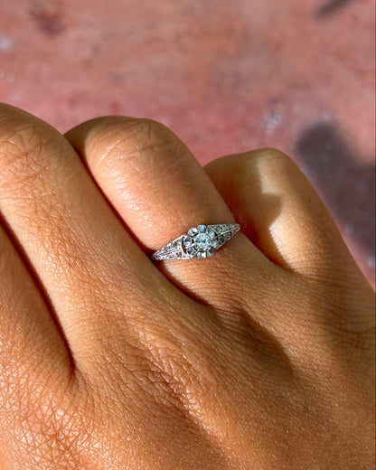Bague Art-Déco Diamants Or &amp; Platine "Aimée"