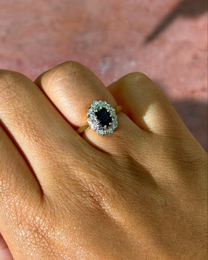 Bague Marguerite Saphir &amp; Diamants "Eugenie"