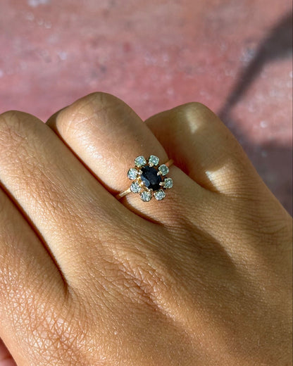 Bague Marguerite Saphir &amp; Diamants "Pierette"