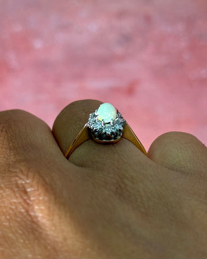 Bague Marguerite Opale &amp; Diamants "Victoire"