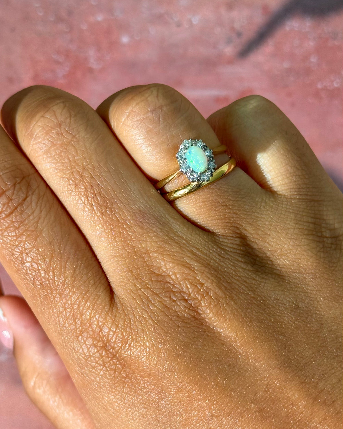 Bague Marguerite Opale &amp; Diamants "Victoire"