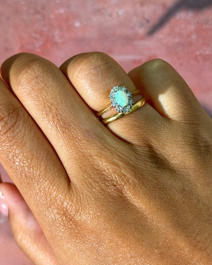 Bague Marguerite Opale &amp; Diamants "Victoire"