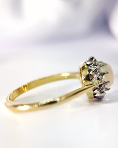 Bague Marguerite Opale &amp; Diamants "Victoire"