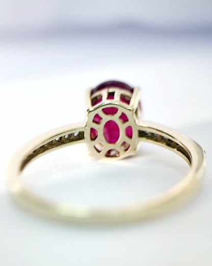 Bague Solitaire Rubis 2.78 carats &amp; Diamants "Télma"