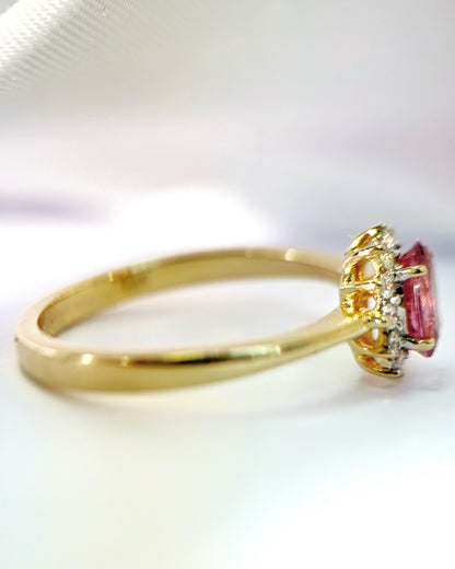 Bague Marguerite Saphir Rose 1 carat &amp; Diamants "Iliana"