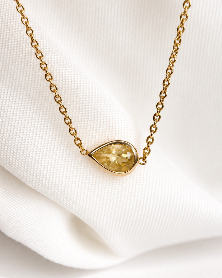 Collier Citrine 0.46 carat &amp; Or Rose 18 carats 2,26g "Alexandra"