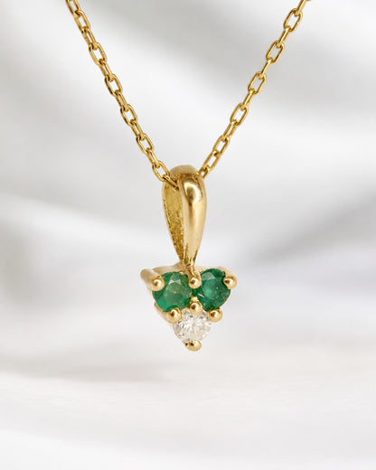 Pendentif Émeraudes &amp; Diamant "Lorraine"