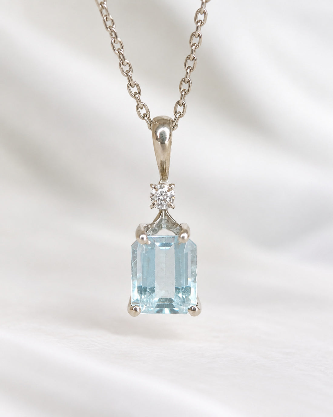 Pendentif Aigue-Marine 1.55 carat &amp; Diamant "Zelda"