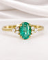 Bague Trilogie Émeraude 0.65 carat & Diamants "Fauve" - Elliade Paris