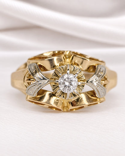 Anillo art déco de diamantes «Paulette»