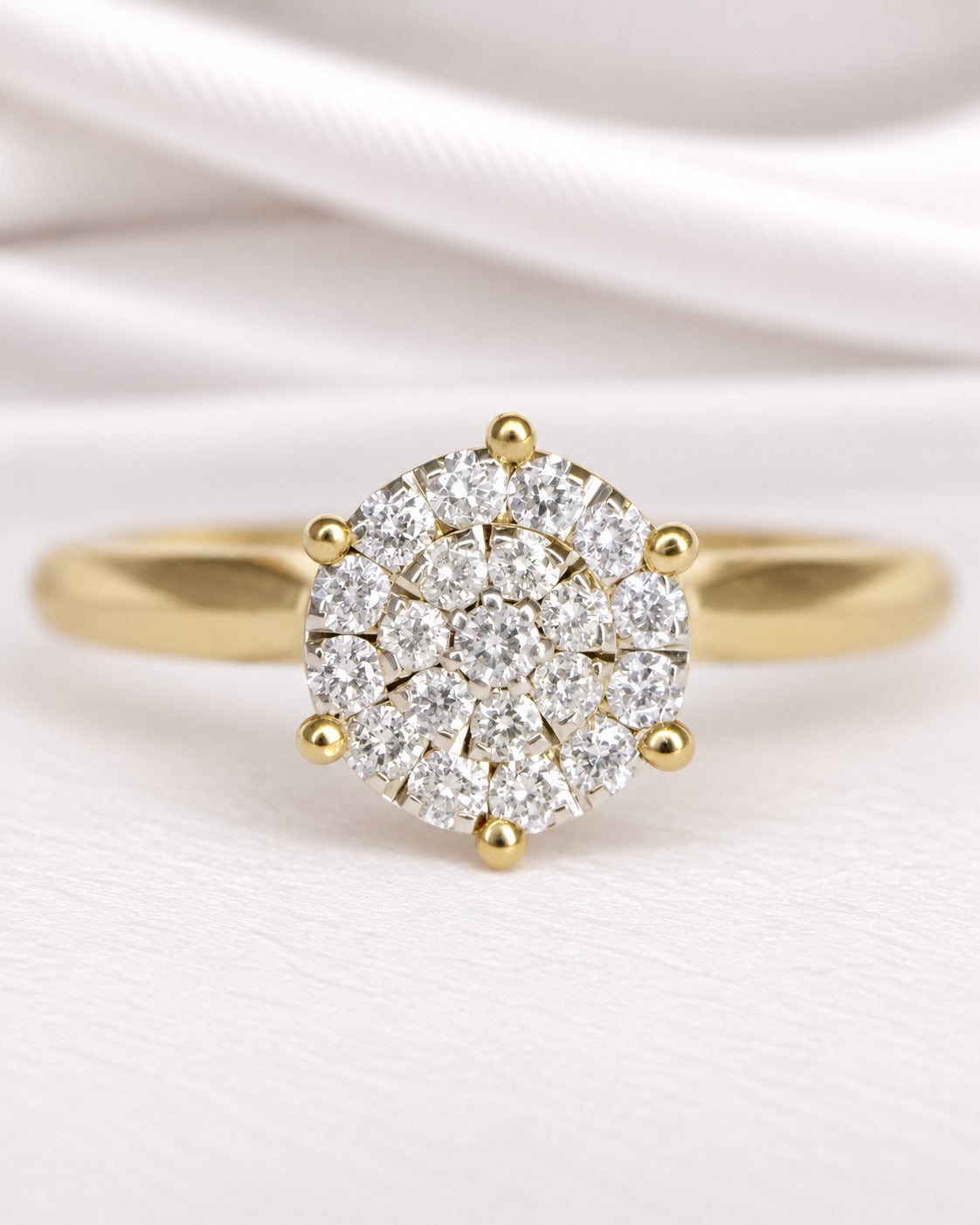 Bague Solitaire Diamants 0.40 carat &amp; Or 18 carats 4.13g "Jeanette"