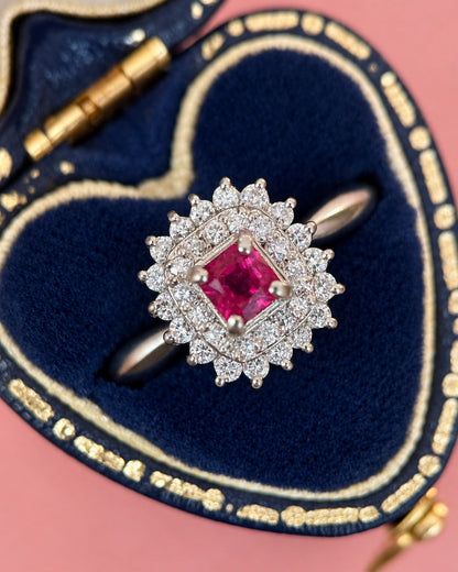 Anillo Marguerite Rubí de Mozambique 0,43 quilates y Diamantes 0,43 quilates "Monica"