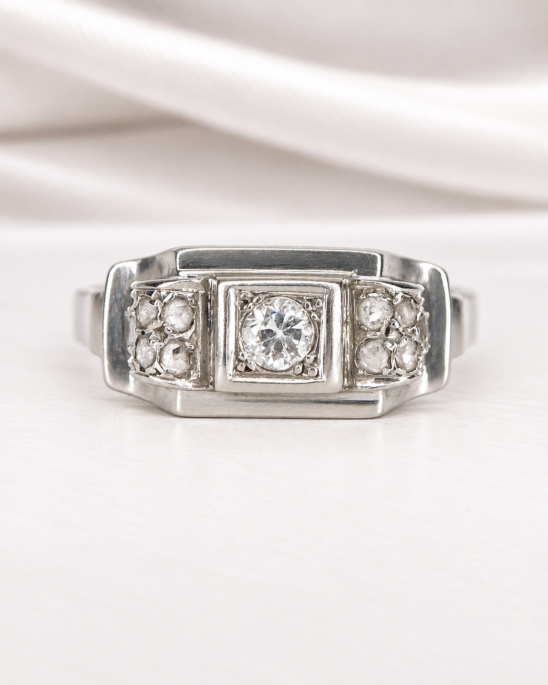 Anillo Art Déco con diamantes de 0.23 quilates «Paul»