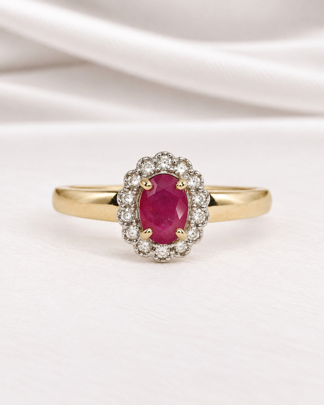 Bague Marguerite Rubis 0.51 carat &amp; Diamants "Patricia"