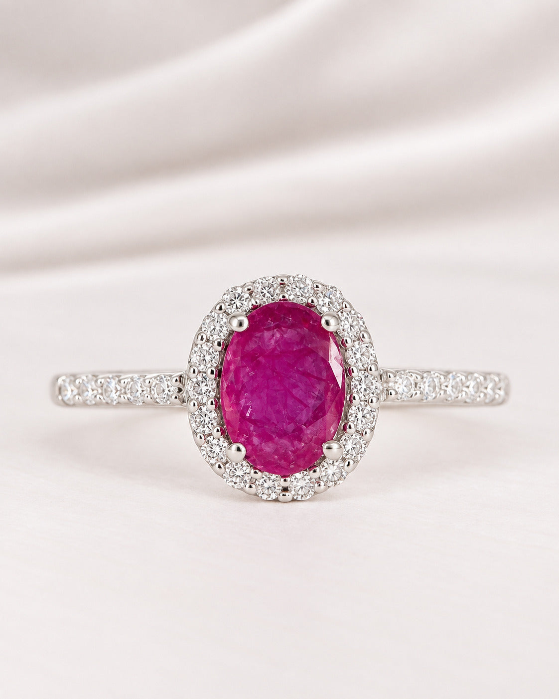 Bague Style Art-Déco Rubis 0.72 carat &amp; Diamants 0.28 carat "Doris"