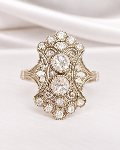 Bague Style Art-Déco Diamants 0.84 carat "Paola"