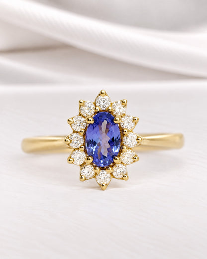 Anillo Margarita de tanzanita y diamantes «Asma»