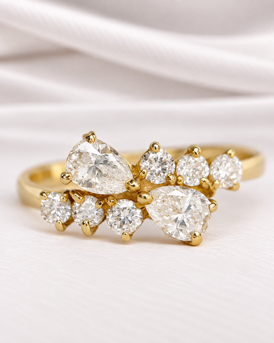 Anillo Toi &amp; Moi de diamantes de 0.90 quilates "Alice"
