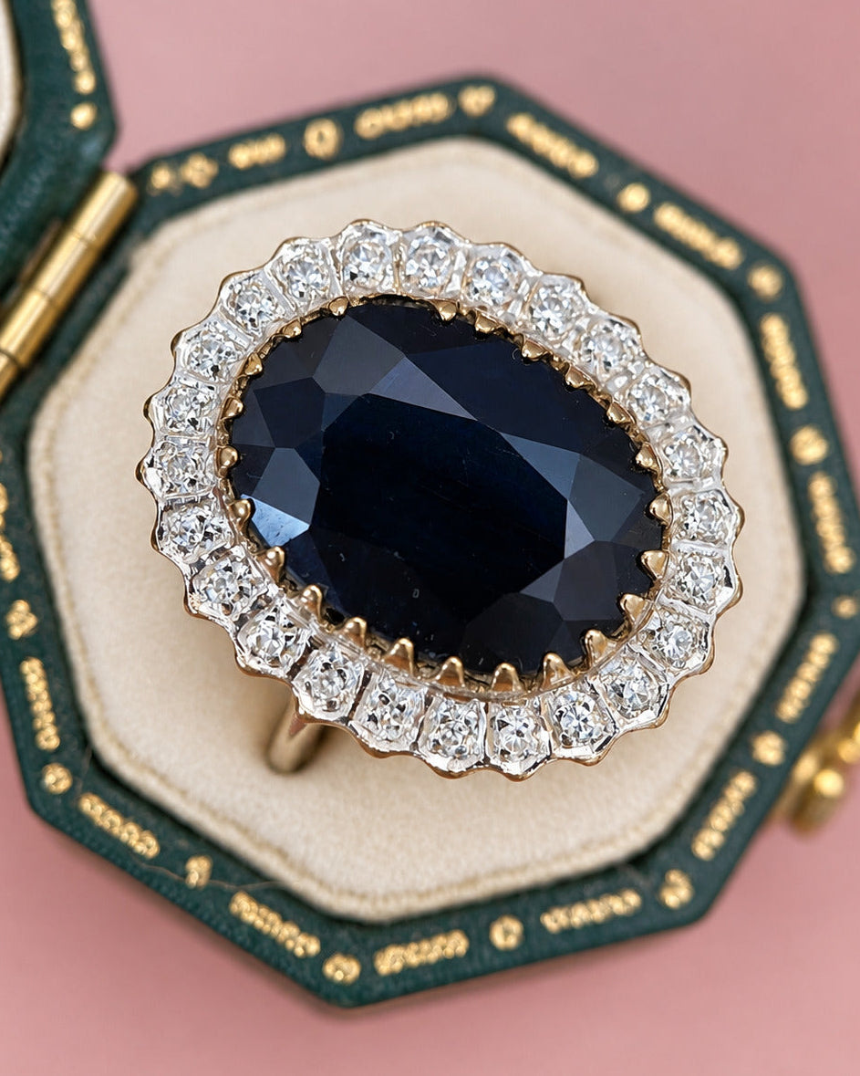 Bague Marguerite Saphir 8.30 carats &amp; Diamants "Hanéia"