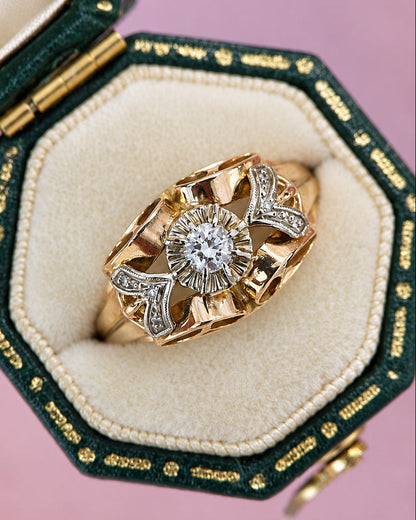 Anillo art déco de diamantes «Paulette»
