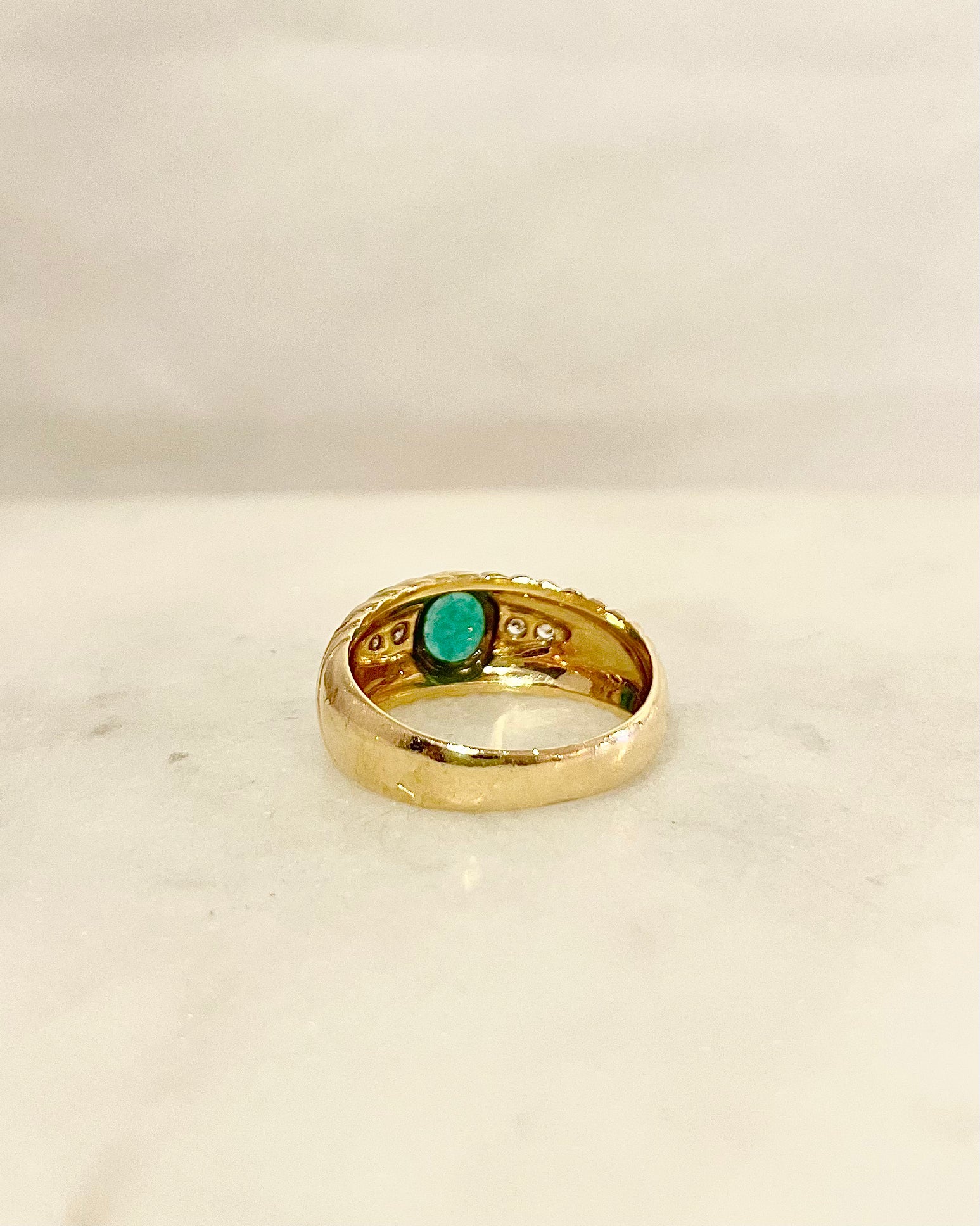 Bague Jonc Emeraude 0.35 carat &amp; Diamants “Timaé”