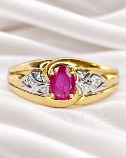 Bague Jonc Rubis &amp; Diamants "Adelaïde"