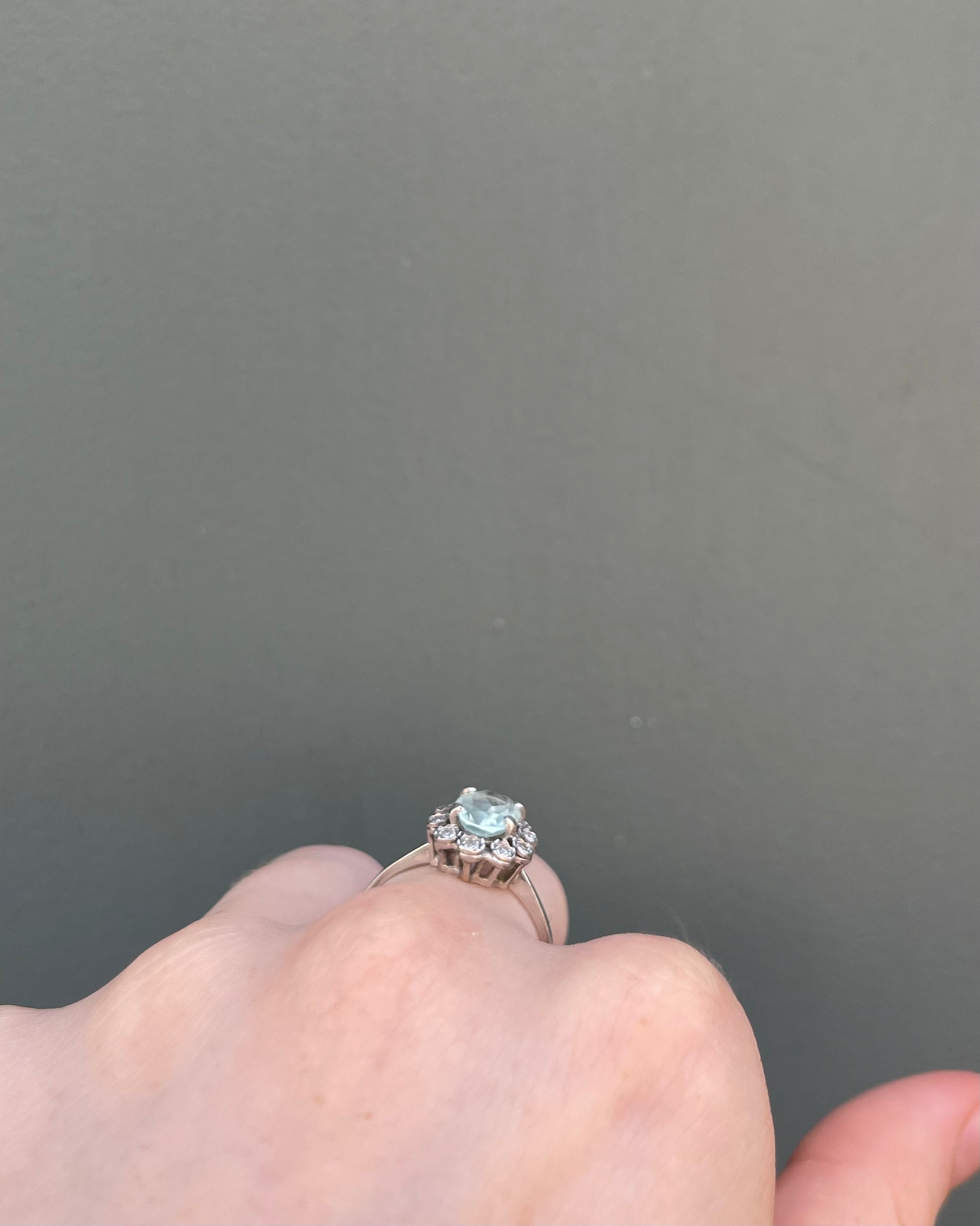 Bague Marguerite Aigue-marine 1 carat &amp; Diamants "Callista"