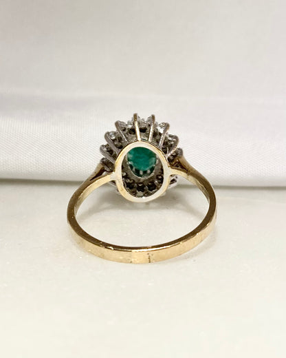 Bague Marguerite Émeraude &amp; 32 Diamants &quot;Alina&quot;