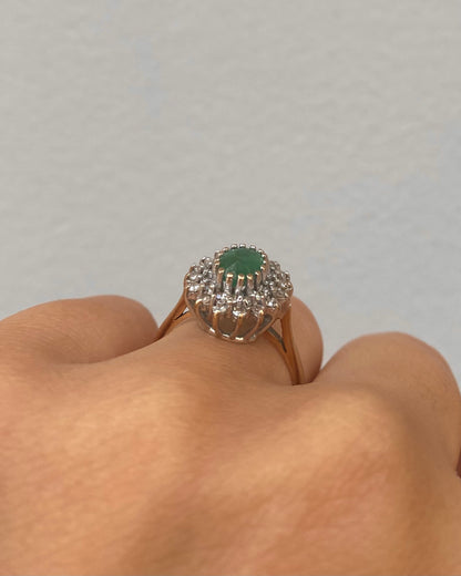 Bague Marguerite Émeraude &amp; 32 Diamants &quot;Alina&quot;