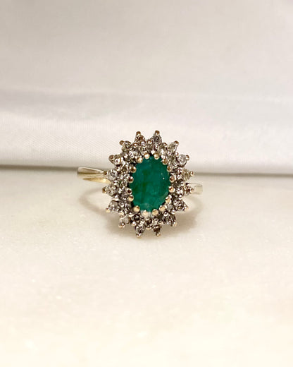 Bague Marguerite Émeraude &amp; 32 Diamants &quot;Alina&quot;