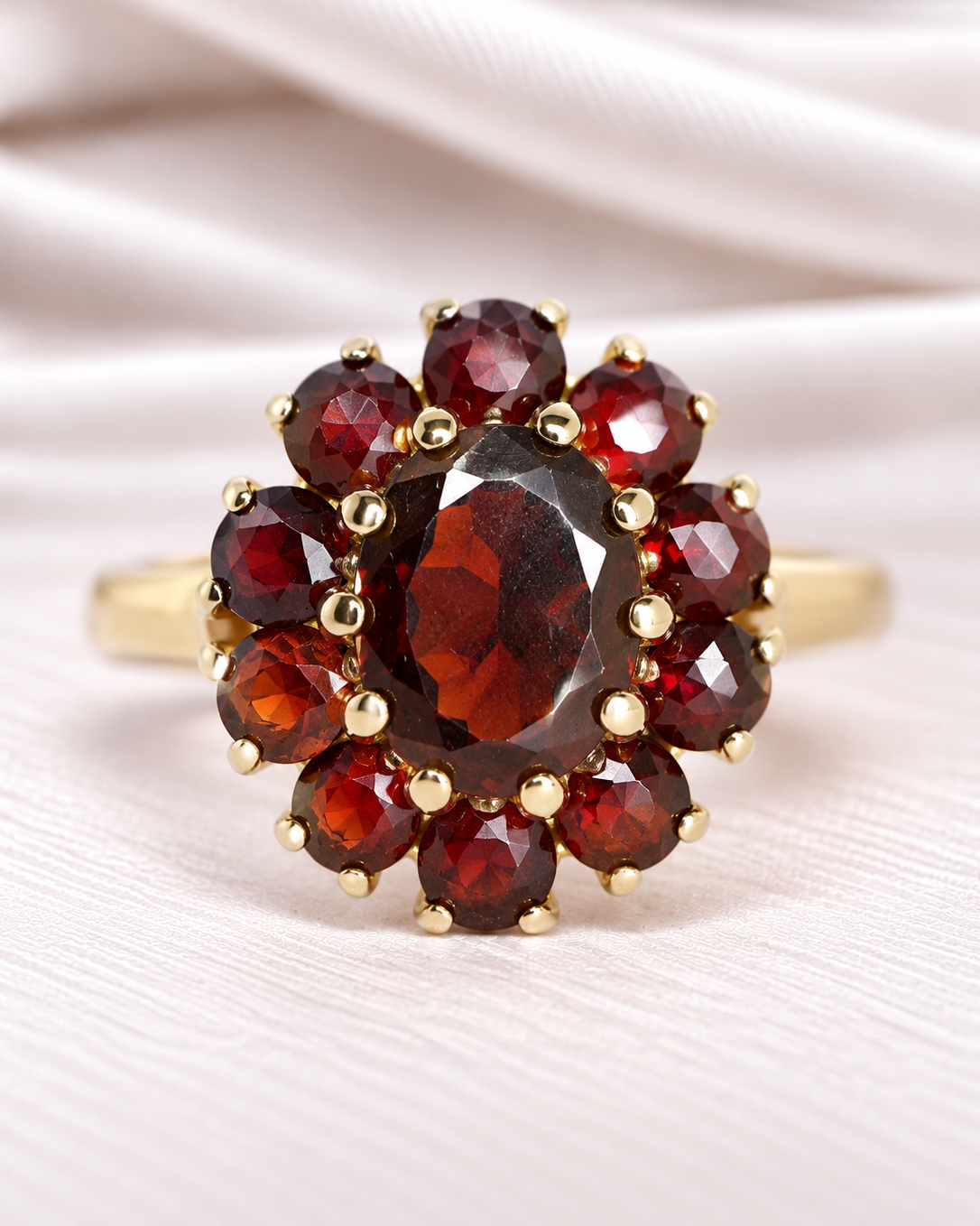 Bague Marguerite Grenats Hessonite 1.20 carat "Léonie"