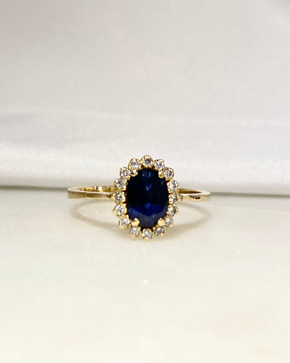 Bague Marguerite Saphir 1.30 carat &amp; Diamants &quot;Vivianne&quot;