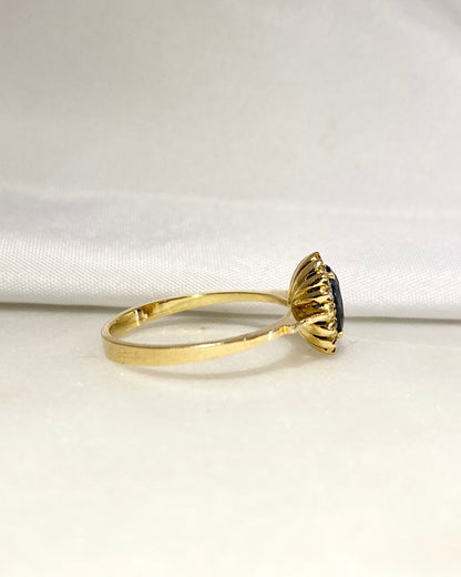 Bague Marguerite Saphir 1.30 carat &amp; Diamants &quot;Vivianne&quot;