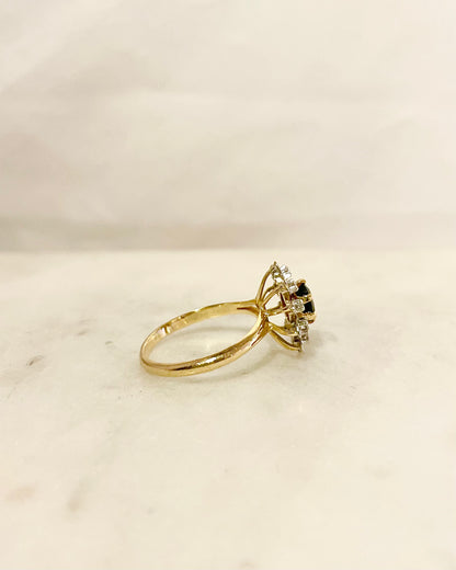 Bague Marguerite Saphir naturel &amp; Diamants “Avery”