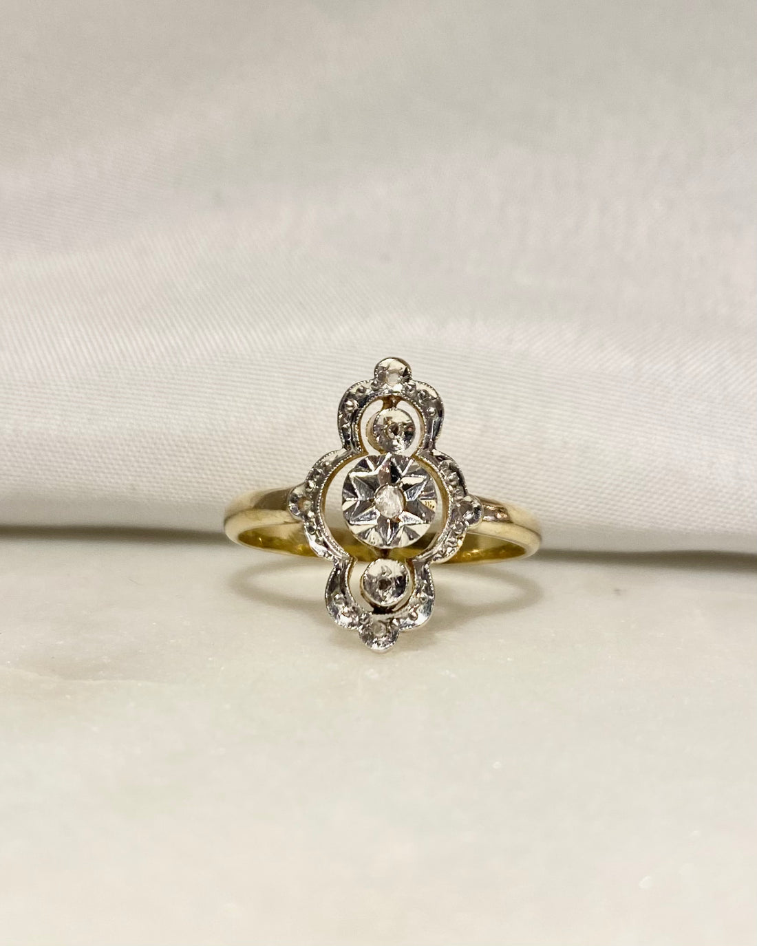 Bague Marquise Art-Deco Diamants &quot;Doria&quot;