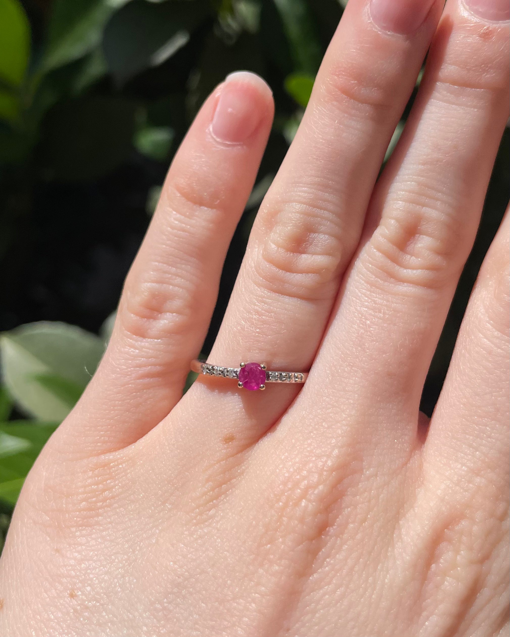 Solitaire Ruby Ring 0.25 carat &amp; Mauboussin Diamonds