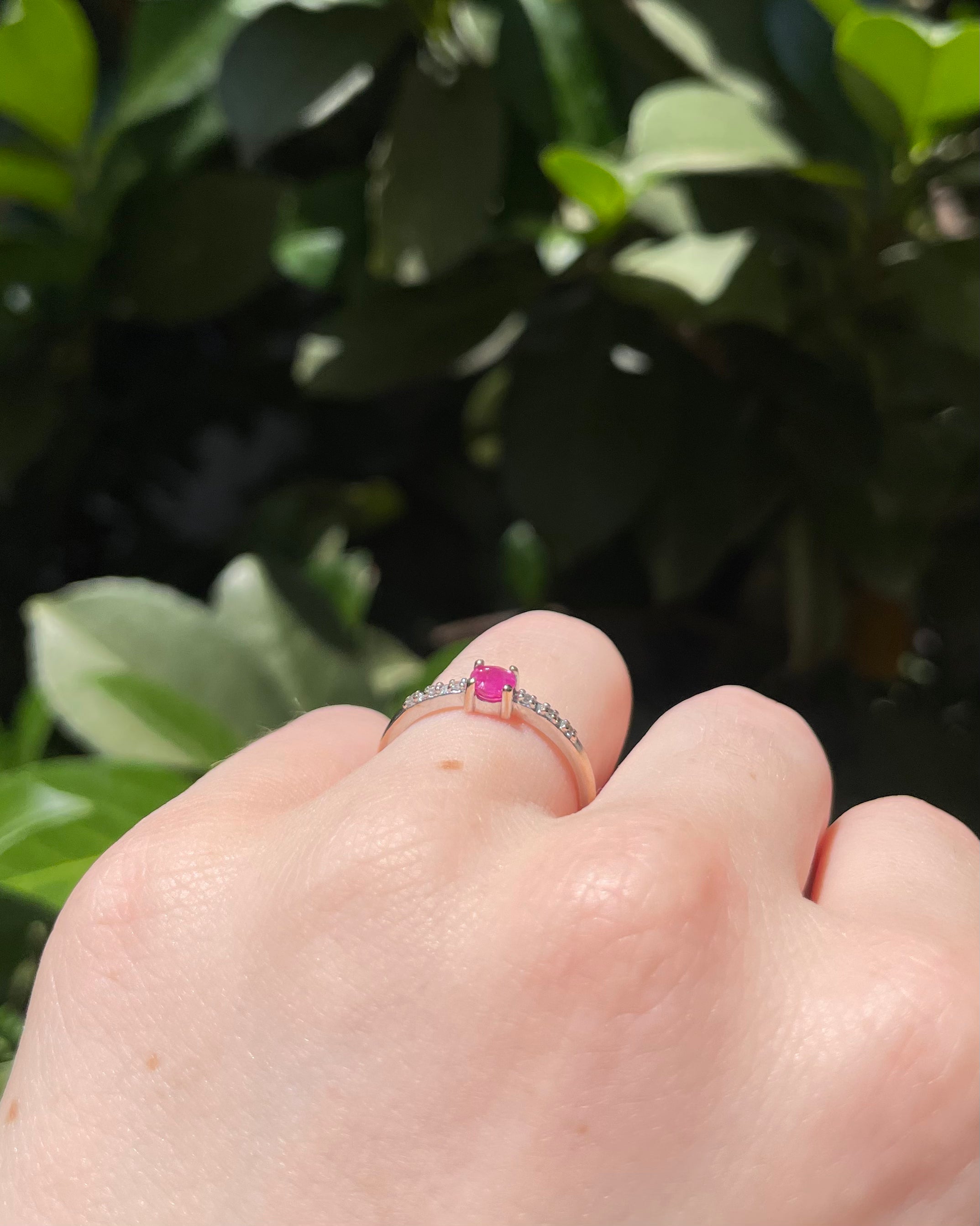 Solitaire Ruby Ring 0.25 carat &amp; Mauboussin Diamonds