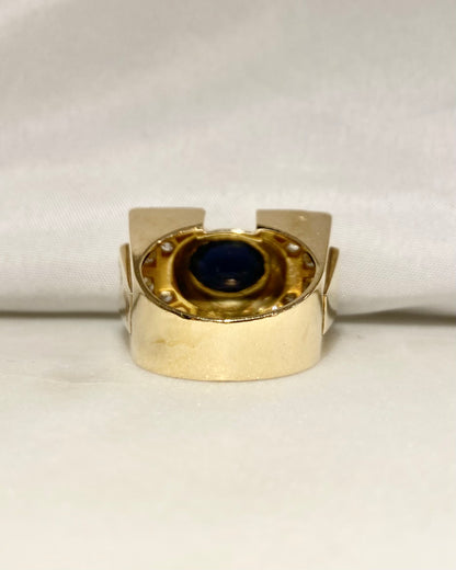 Bague Tank Saphir 2.10 carats &amp; Diamants 1.32 carat  &amp; or 15,52g &quot;Joséphine&quot;