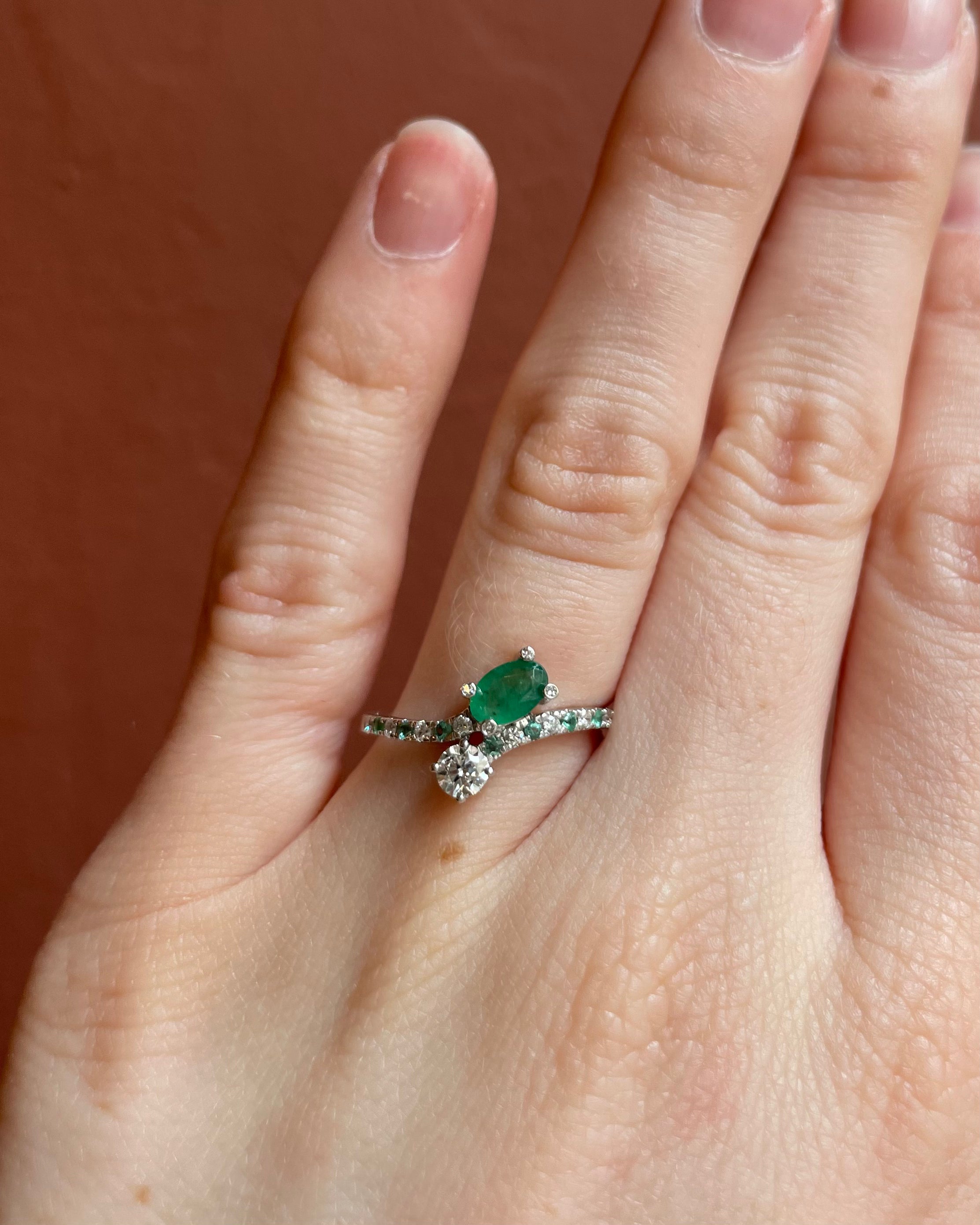 Bague Toi &amp; Moi Emeraudes &amp; Diamants “Auden”