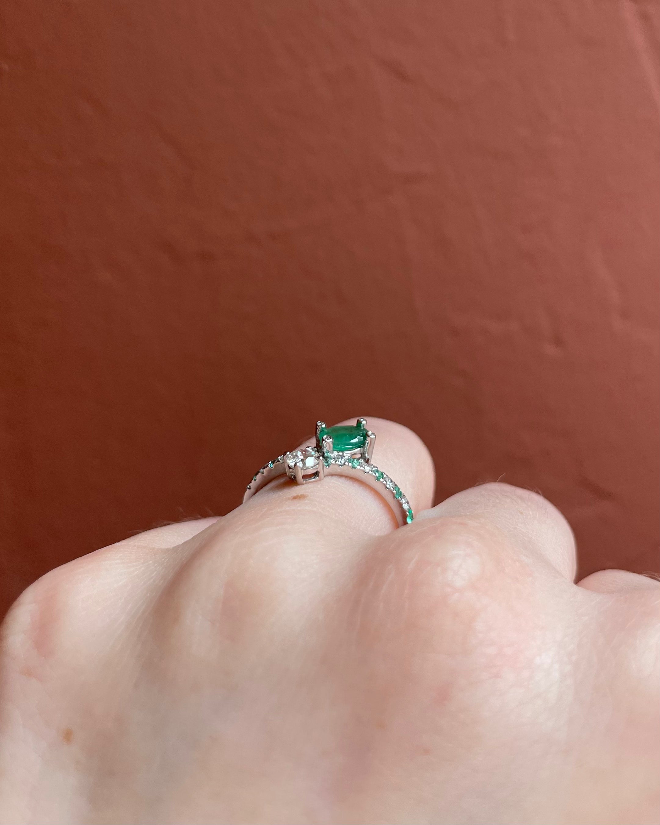 Bague Toi &amp; Moi Emeraudes &amp; Diamants “Auden”