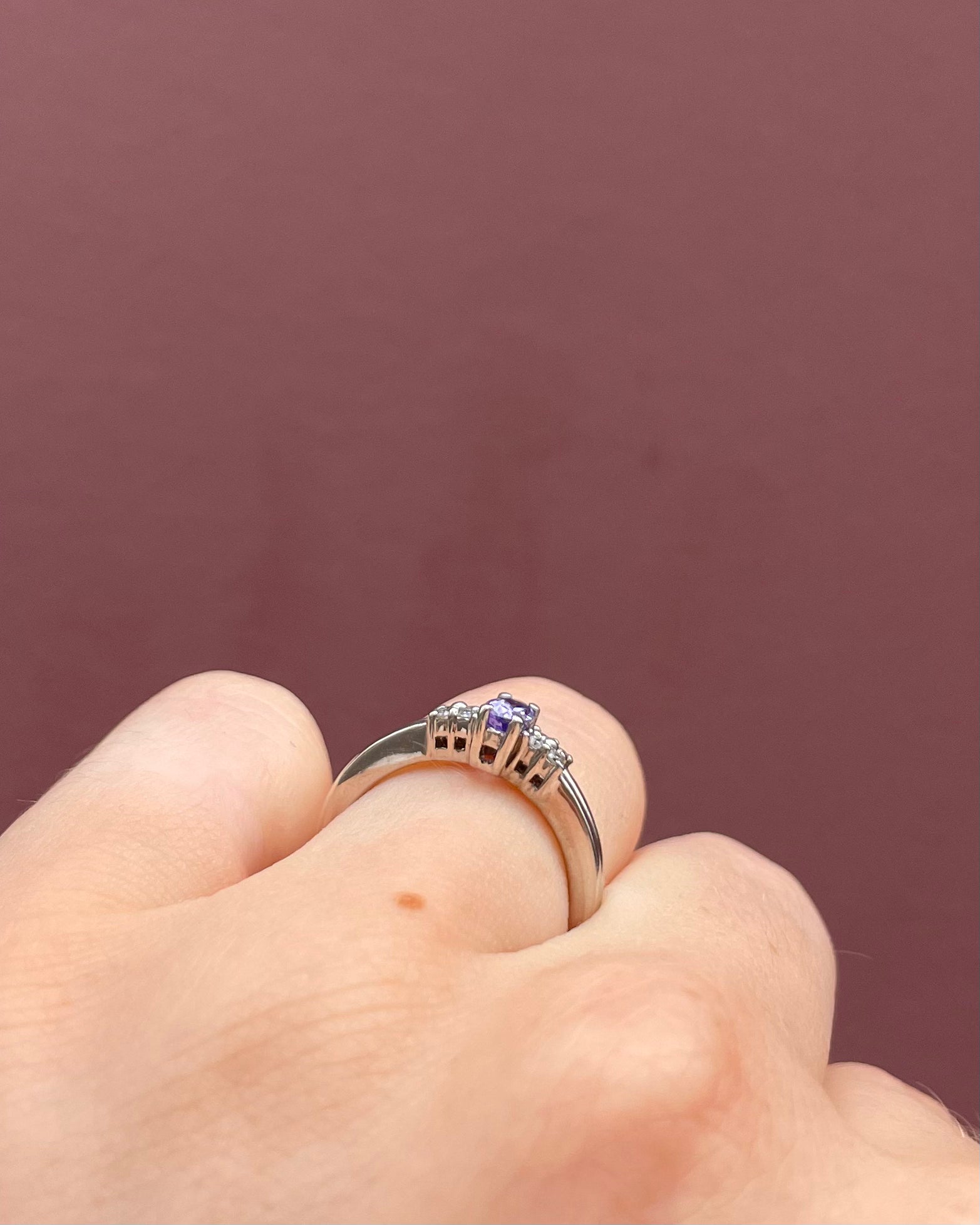 Bague Trilogie Tanzanite &amp; Diamants "Avarine" - Elliade Paris