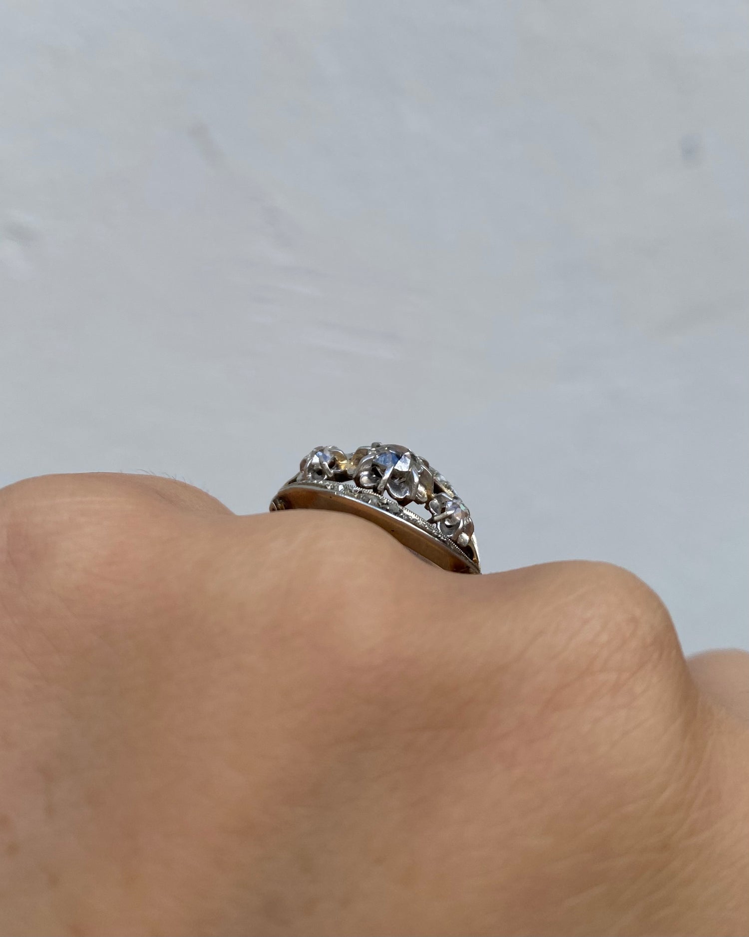 Bague Trilogie Art Déco Diamants 0.63 carats &quot;Agnès&quot;