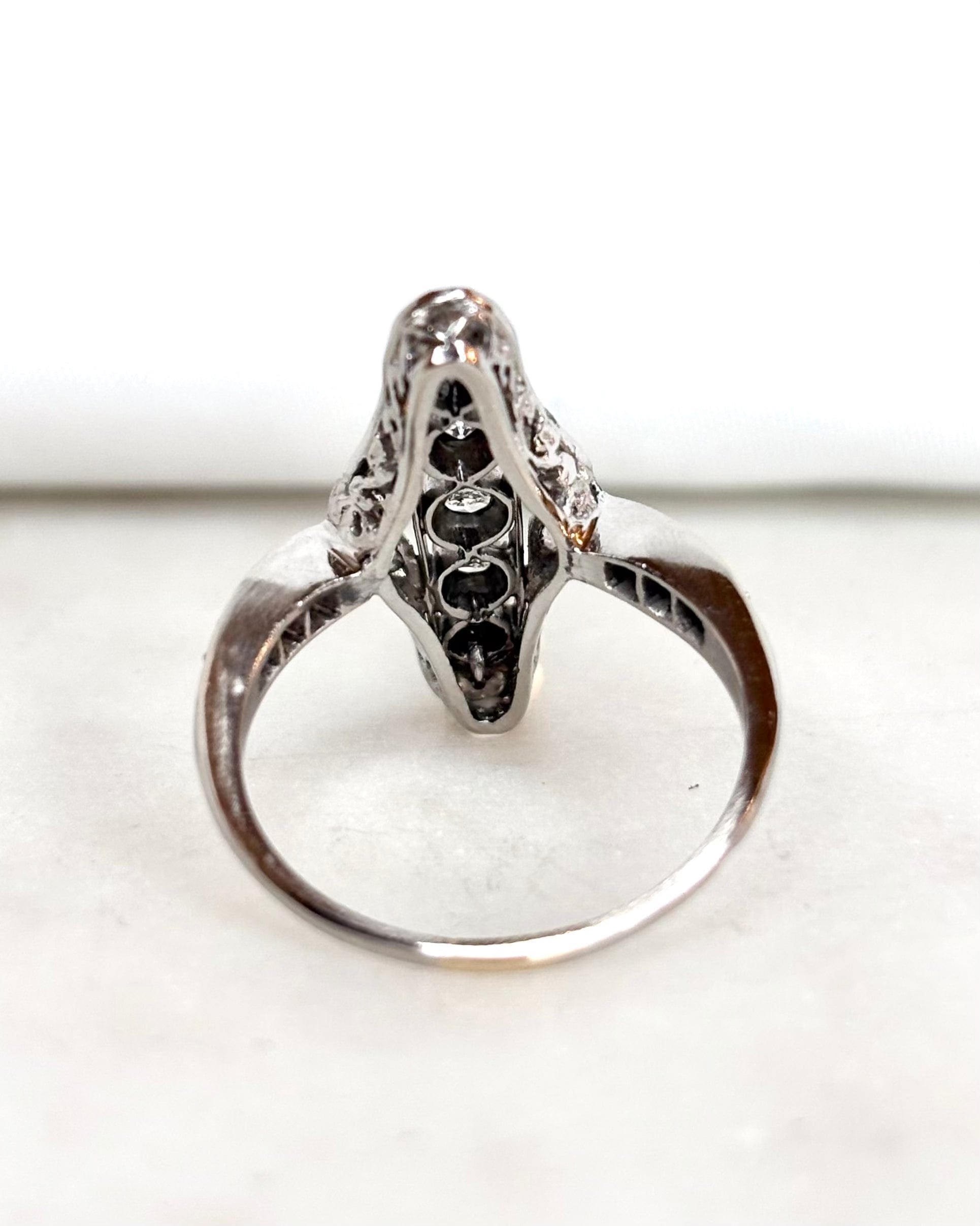 Marquise Art Deco Ring 19 Diamonds "Josianne"