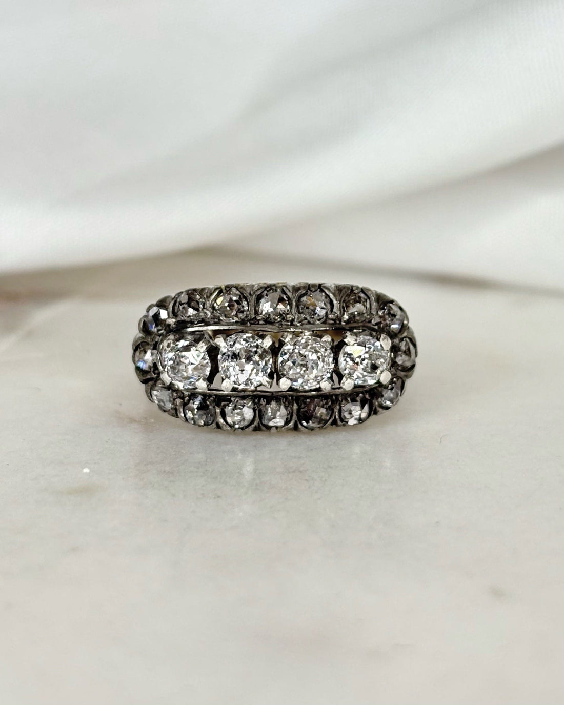 Bague Art Déco Diamants 0.92 carat &quot;Aglaé&quot;